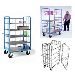 5 Tier Shelf Truck 1780Hx1000Lx700W Hook on Front & Drawbar Shelf Trolleys with plywood Shelves Shelf Trolleys | Shelf Trolley with Plywood Shelves | Multi Level Trolleys 51/Handled trolley with additional front panel.jpg